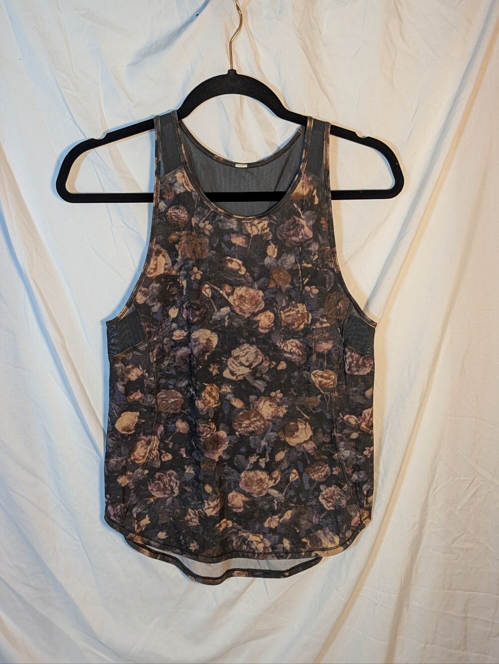 lululemon athletica Charcoal Floral Racerback Tank
